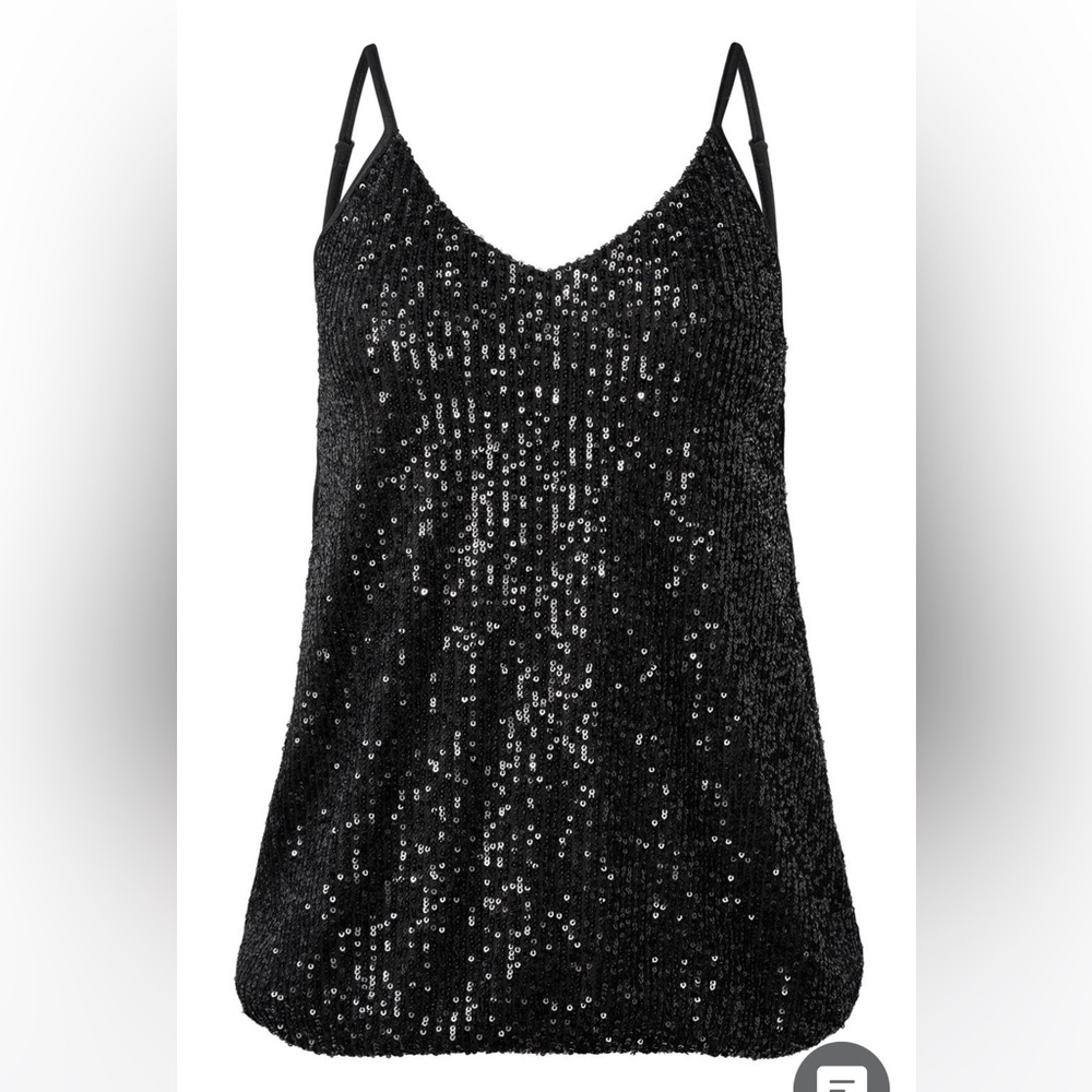 Black sequin tank top